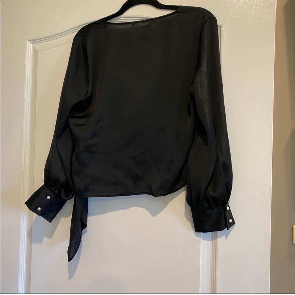Zara Satin Effect Wrap Blouse - Picture 6 of 9